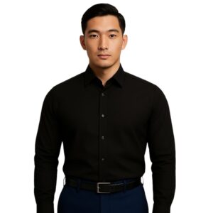 black Shirt for Men - Full Sleeve Premium Cotton
