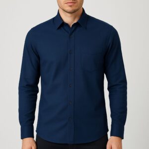 Navy Blue Shirt For Men's Classic Fit   – Full Sleeve Premium Cotton  - Navy Blue