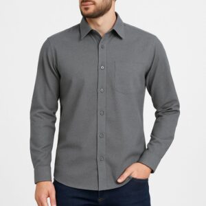 Gray Shirt For Men's  – Full Sleeve Premium Cotton  - Solid Gray